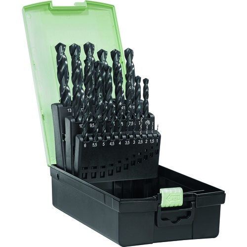 ‎25 Piece 1mm-13mm x .05mm 118° HSS Drill Set