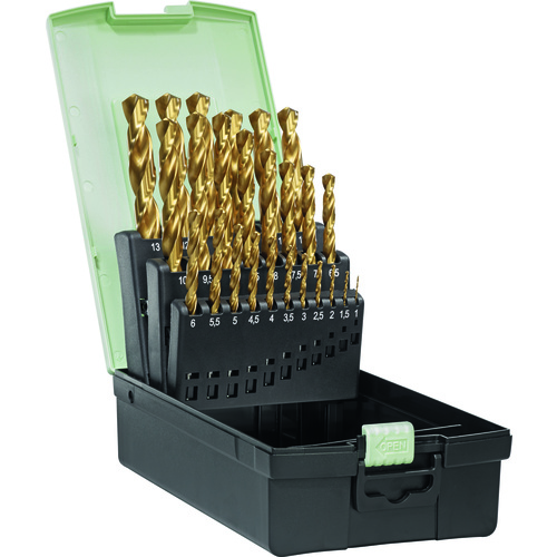 ‎25 Piece 1mm-13mm x .05mm 118° HSS TIN Drill Set
