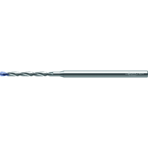 ‎2.4 mm Dia. × 3 mm Shank × 28 mm Flute Length × 67 mm OAL, 8xD, 140°, 2xD Flute, External Coolant, DIN 6535 HA, Round Solid Carbide Drill DB133-08-02.400A0-WJ30ER