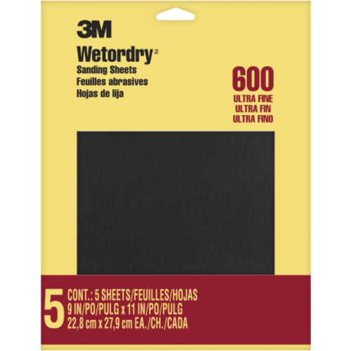 3M Wetordry Sanding Sheets 9084NA 9″ × 11″ 600 grit