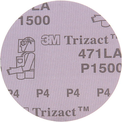 3M™ Trizact™ Hookit™ Clear Coat Sanding Abrasive Disc 02095, P1500, A10, 125 mm, 25 Discs/Carton, 4 Cartons/Case