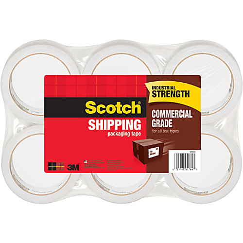 ‎Scotch Commercial Grade Shipping Packaging Tape 3750-6 1.88″ × 54.6 yd (48 mm × 50 m)