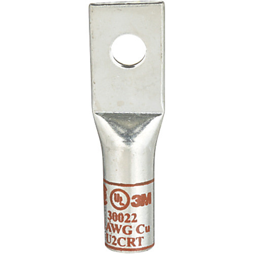 3M Scotchlok Copper One Hole Lug 30022 up to 35 kV 2 AWG Stud Size 1/4 (6) Brown