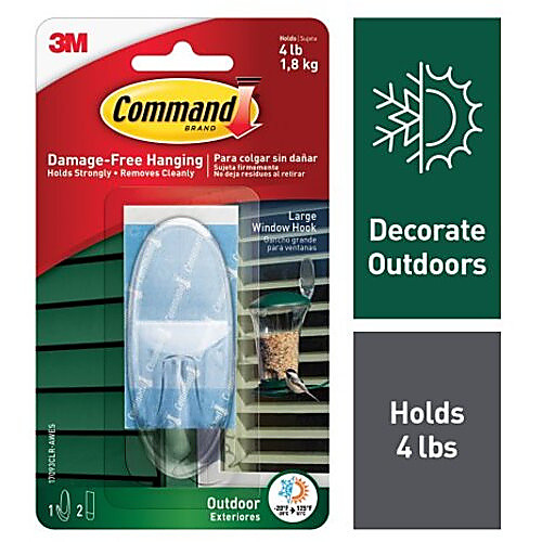 Command Outdoor Large Clear Window Hook 17093CLR-AWES