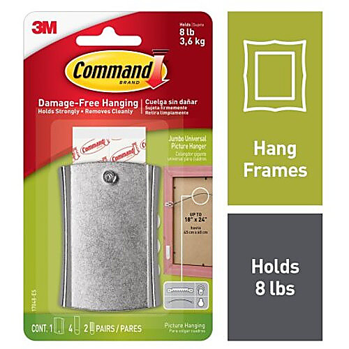 Command Jumbo Universal Picture Hanger w/Stabilizer Strips 17048-ES
