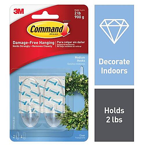 Command Medium Clear Hooks 17091CLR-ES