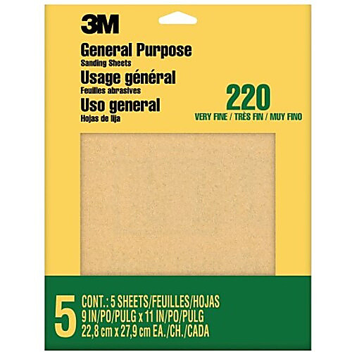 3M Aluminum Oxide Sandpaper Very Fine 9000NA 9″ × 11″