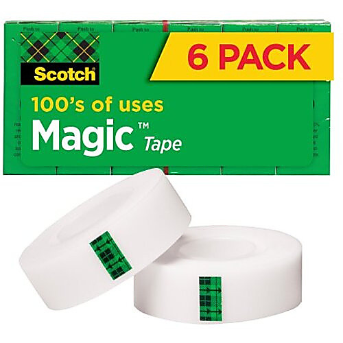 Scotch Magic Tape 810K6 6 rolls of 3/4″ × 1000″
