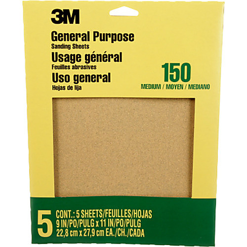 3M Aluminum Oxide Sandpaper Fine 9001NA 9″ × 11″