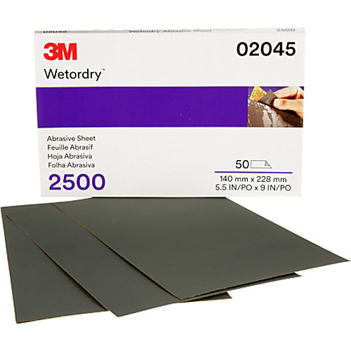 3M Wetordry Abrasive Sheet 401Q 02045 2500 5 1/2 × 9″ 50 sheets
per carton 5 cartons per case