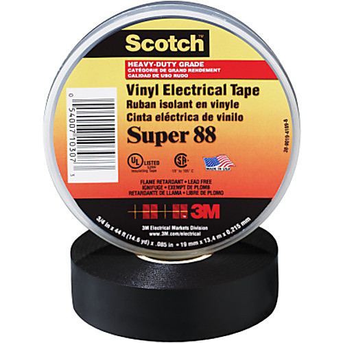 Scotch Vinyl Electrical Tape Super 88 3/4″ × 44 ft Black