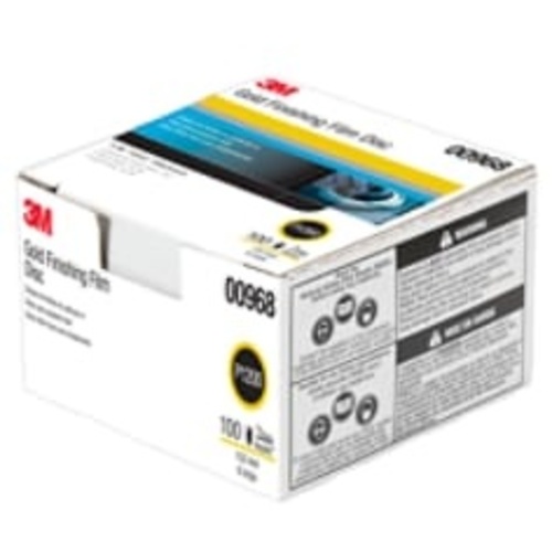 3M™ Hookit™ Finishing Film Abrasive Disc 260L, 00968, 6 in, P1200, 100
discs per carton, 4 cartons per case