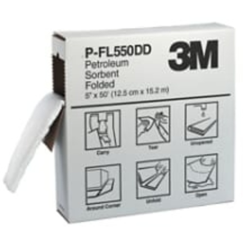 3M Petroleum Sorbent Folded P-FL550DD 127 mm × 15.2 m