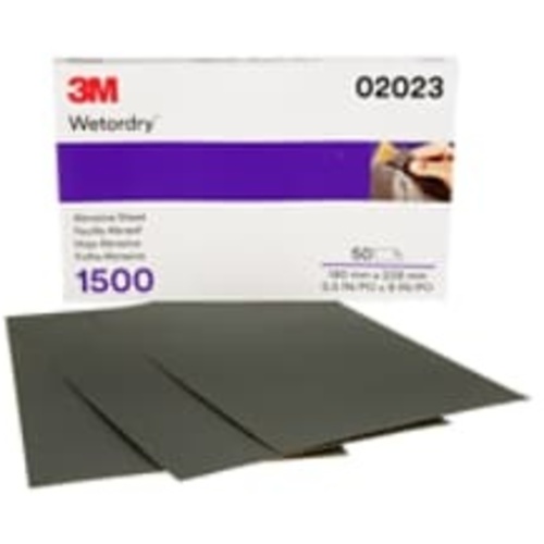 3M Wetordry Abrasive Sheet 401Q 02023 1500 5 1/2″ × 9″ 50
sheets per carton 5 cartons per case