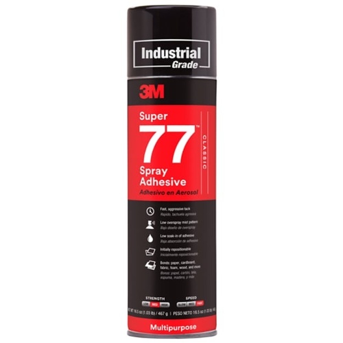 3M Super 77 Classic Spray Adhesive Clear 24 fl oz Can (Net Wt 16.5 oz) NOT FOR SALE IN CA AND OTHER STATES