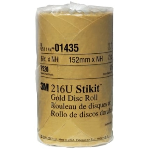 3M™ Stikit™ Gold Disc Roll, 01435, 6 in, P320, 175 discs per roll, 6
rolls per case
