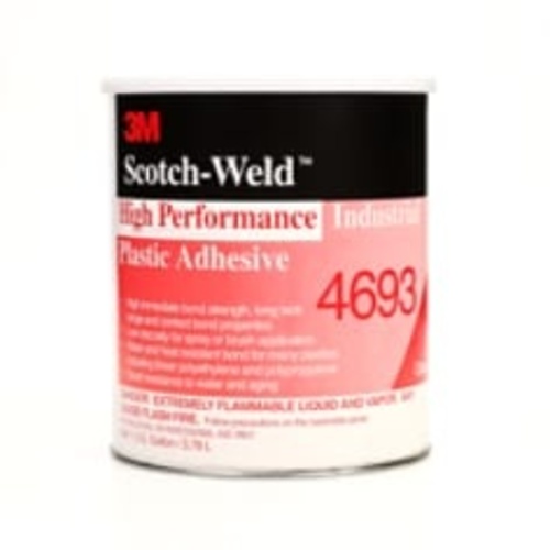 3M High Performance Industrial Plastic Adhesive 4693 Light Amber 1 Gallon Can