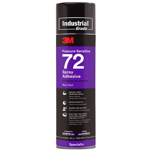 3M Pressure Sensitive Spray Adhesive 72 Blue 24 fl oz Can (Net Wt 17.3 oz) NOT FOR SALE IN CA AND OTHER STATES