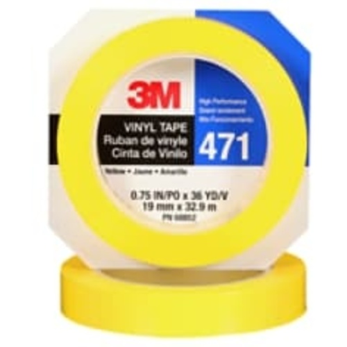 3M Vinyl Tape 471 Yellow 3/4″ × 36 yd 5.2 mil