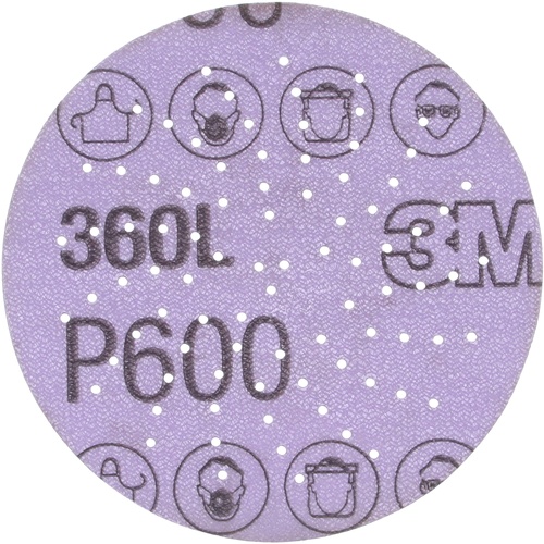 3M™ Hookit™ Clean Sanding Disc 360L, P600, 3 in, Die 300LG, 100 per
inner, 500 per case