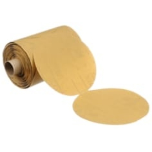 3M™ Stikit™ Gold Paper Disc Roll 216U, P800 A-weight, 5 in x NH, Die
500X, 175 Discs/Roll, 6 Rolls/Case