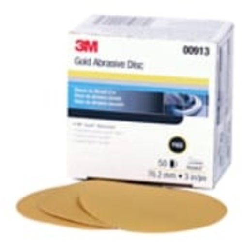 3M™ Hookit™ Gold Disc 00913, 3 in, P400, 50 Discs/Carton, 4 Cartons/Case