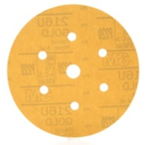 3M™ Hookit™ Gold Disc Dust Free 216U 01078, 6 in, P220, 100 Discs/Carton, 4 Cartons/Case