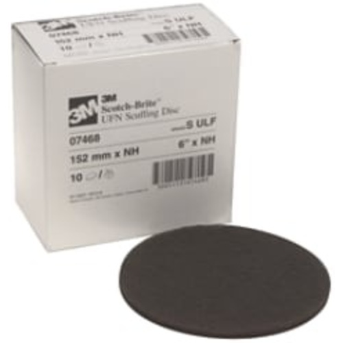 Scotch-Brite™ Scuffing Disc, 07468, SiC Ultra Fine, 6 in x NH, 10 per box, 4 per case