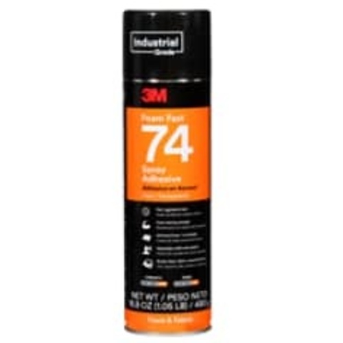3M Foam Fast Spray Adhesive 74 Clear 24 fl oz Can (Net Wt 16.9 oz) NOT FOR SALE IN CA AND OTHER STATES