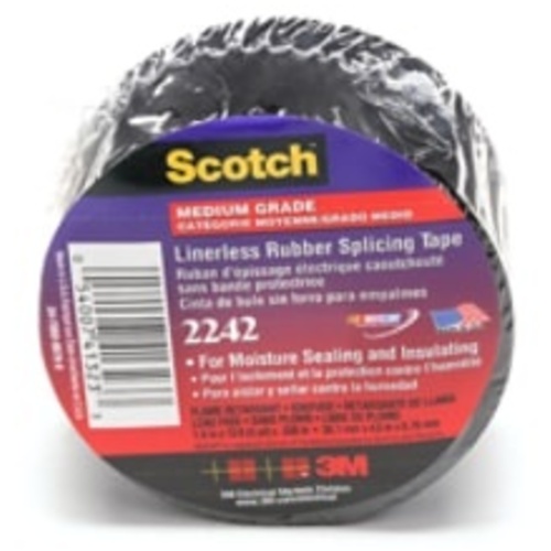 ‎3M Linerless Electrical Rubber Tape 2242 1-1/2″ × 15 ft 1″ core Black