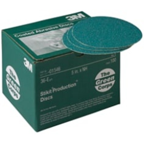 3M™ Green Corps™ Stikit™ Production™ Disc, 01546, 5 in, 36 grit, 100
discs per carton, 5 cartons per case