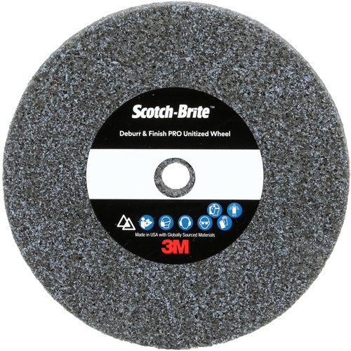 Scotch-Brite Deburr and Finish PRO Unitized Wheel 3″ × 1/2″ × 1/4″ 4C MED+