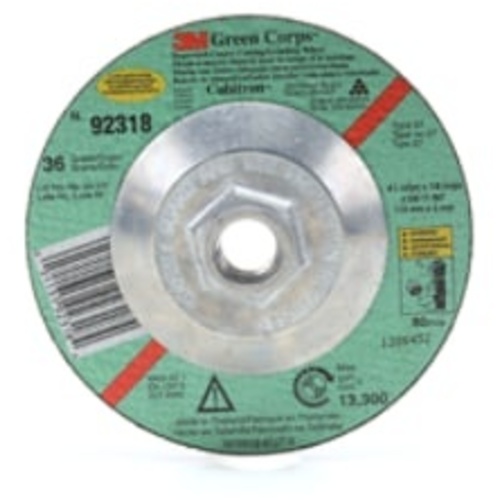 ‎3M Green Corps Cutting/Grinding Wheel T27 4-1/2″ × 1/8″ × 5/8-11 Internal 36 Grit
