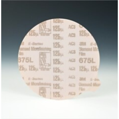 3M™ Diamond Microfinishing Film PSA Disc 675L, 125 Mic, 5 in x NH, Die
500X