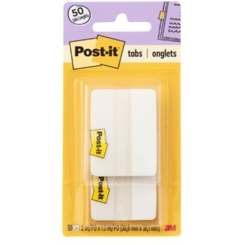 ‎Post-it Durable Tabs 686F-50WH 2 in. × 1.5 in. (50 8 mm × 38 mm) White