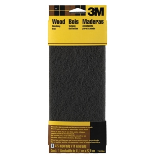 3M Hand Sanding Wood Finishing Pad 7415NA 4.375″ × 11″ Gray Fine