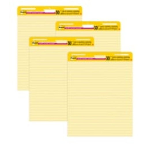 Post-it Super Sticky Easel Pad 561 VAD 4PK 25 in. × 30 in. Canary Yellow Ruled