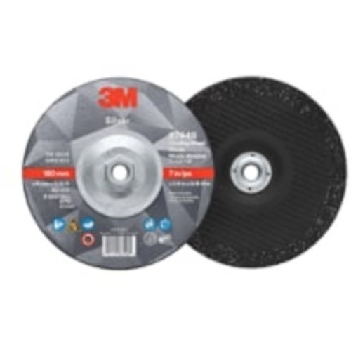 ‎3M Silver Depressed Center Grinding Wheel 87448 T27 Quick Change 7″ × 1/4″ × 5/8-11