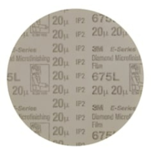 3M™ Diamond Microfinishing Film Disc 675L, 20 Mic, 12 in x NH, Die 1200B