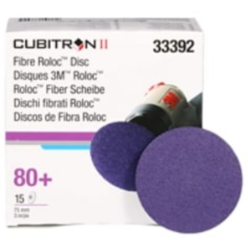 3M™ Cubitron™ II Roloc™ Fibre Disc 786C, 33392, 3 in (75 mm), 80+, 15
discs per carton, 6 cartons per case