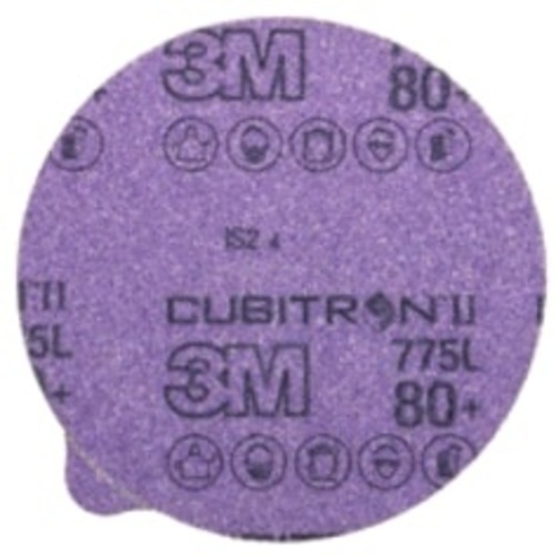 3M™ Cubitron™ II Stikit™ Film Disc 775L, 80+, 6 in x NH, Linered w/Tab,
Die 600Z, 50 per inner, 250 per case