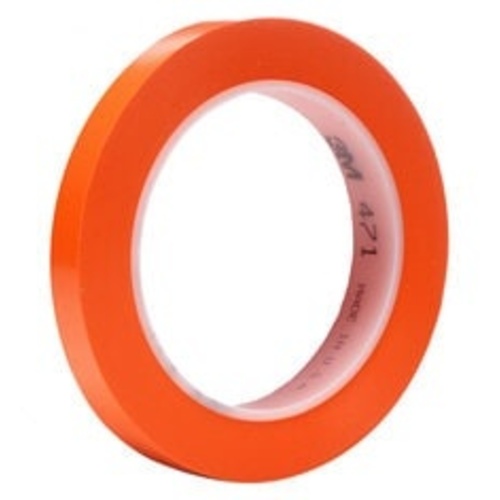 3M Vinyl Tape 471 Orange 1/2″ × 36 yd 5.2 mil 
Individually Wrapped Conveniently Packaged