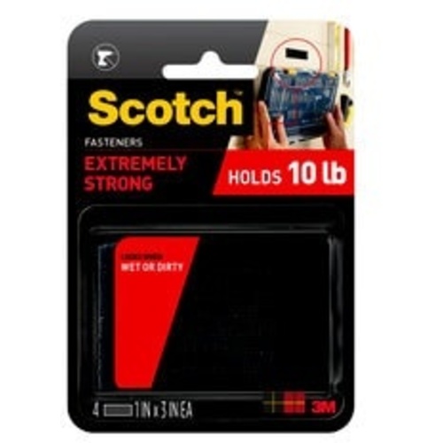 Scotch Extreme Fasteners RF6731 1″ × 3″ (25 4 mm × 76 2 mm) 2 Sets of Strips Black