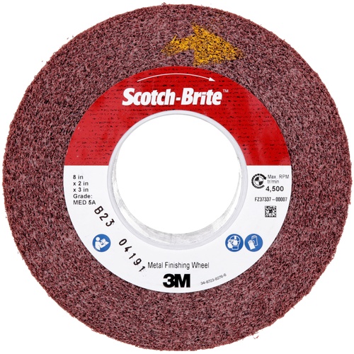 Scotch-Brite Metal Finishing Wheel MF-WL 5A Medium 8″ × 2″ × 3″