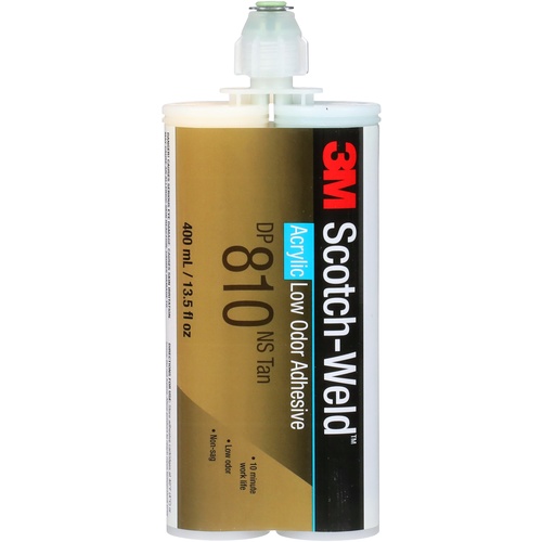 3M Scotch-Weld Low Odor Acrylic Adhesive DP810NS Tan 400 mL Duo-Pak