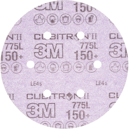 3M™ Cubitron™ II Hookit™ Film Disc 775L, 150+, 6 in x NH, D/F 6HL, Die
600HZ, 50 per inner, 250 per case