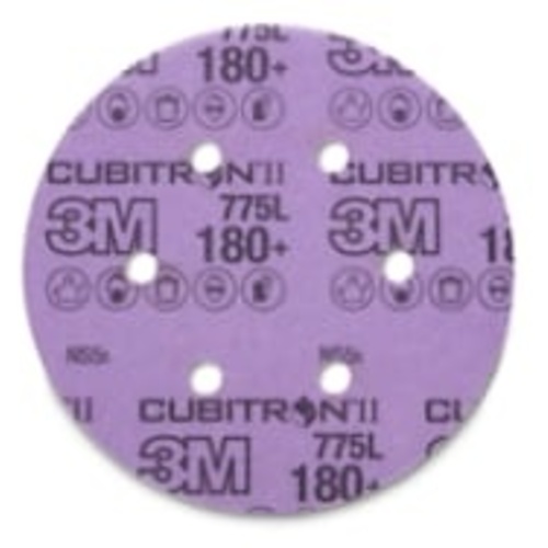 3M™ Cubitron™ II Stikit™ Film Disc 775L, 220+, 6 in x NH, D/F 6HL,
Linered w/Tab, Die 600HZ, 50 per inner, 250 per case