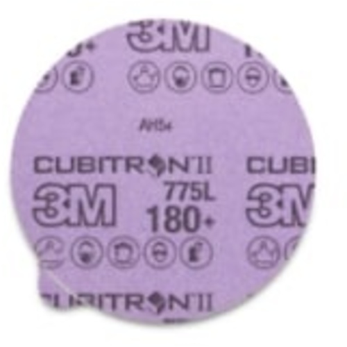 3M™ Cubitron™ II Stikit™ Film Disc 775L, 180+, 5 in x NH, Linered w/Tab,
Die 500X, 50 per inner, 250 per case