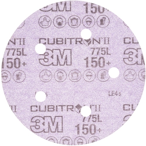 3M™ Cubitron™ II Hookit™ Film Disc 775L, 150+, 5 in x NH, D/F 5HL, Die
500FH, 50 per inner, 250 per case
