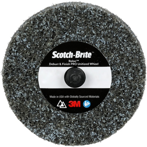 Scotch-Brite Roloc Deburr and Finish PRO Unitized Wheel TR 3″ × 1/8″ x NH 8C CRS+